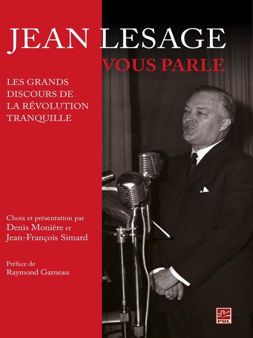 Title details for Jean Lesage vous parle by Jean-François Simard - Wait list